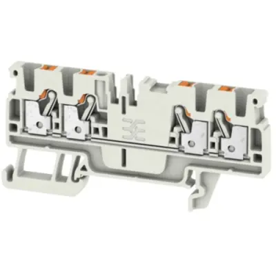 Through terminal block, push-in connection, 0.5-2.5 mm², 4 pole, 24 A, 8 kV, light gray, 2003130000 - 1