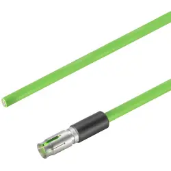 Sensor actuator cable, M12-cable socket, straight to open end, 4 pole, 4 m, PUR, green, 4 A, 2003920400