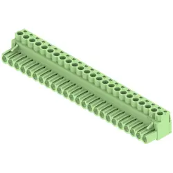 Pin header, 24 pole, pitch 5.08 mm, straight, green, 2004480000