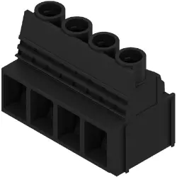 PCB terminal, 4 pole, pitch 10.16 mm, AWG 22-6, 51 A, screw connection, black, 2013870000