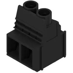 PCB terminal, 2 pole, pitch 10.16 mm, AWG 22-6, 58 A, screw connection, black, 2014050000