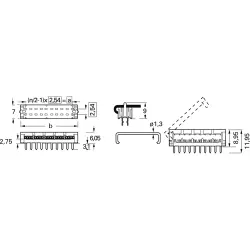 Cable diversion bracket for pin header, 1-1393557-1