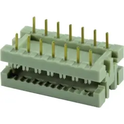 Pin header, 14 pole, pitch 1.27 mm, straight, beige, 09170149622