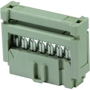Socket header, 16 pole, pitch 2.54 mm, straight, gray, 09185166803 - 1