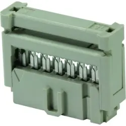 Socket header, 16 pole, pitch 2.54 mm, straight, gray, 09185166804