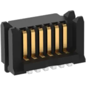 Pin header, 6 pole, pitch 0.8 mm, straight, black, 114711 - 1