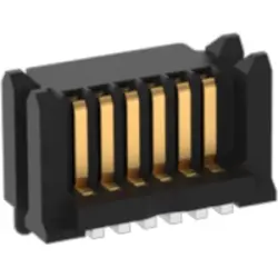 Pin header, 6 pole, pitch 0.8 mm, straight, black, 114711