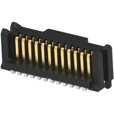 Pin header, 12 pole, pitch 0.8 mm, straight, black, 114712 - 1