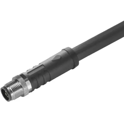 Sensor actuator cable, M12-cable plug, straight to open end, 4 pole, 1.5 m, PUR, black, 12 A, 2050700150 - 1