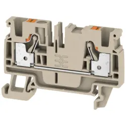Through terminal block, push-in connection, 0.5-4.0 mm², 2 pole, 32 A, 8 kV, dark beige, 2051180000