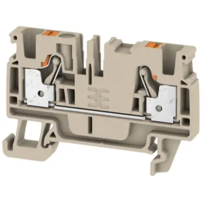 Through terminal block, push-in connection, 0.5-4.0 mm², 2 pole, 32 A, 8 kV, dark beige, 2051180000 - 1