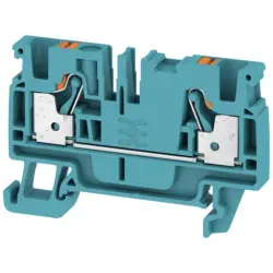 Through terminal block, push-in connection, 0.5-4.0 mm², 2 pole, 32 A, 8 kV, blue, 2051210000