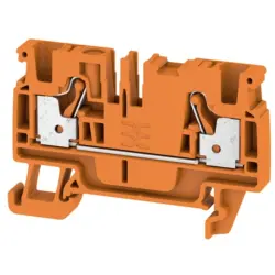 Through terminal block, push-in connection, 0.5-4.0 mm², 2 pole, 32 A, 8 kV, orange, 2051230000