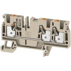 Through terminal block, push-in connection, 0.5-4.0 mm², 3 pole, 32 A, 8 kV, dark beige, 2051240000