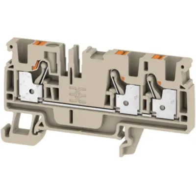 Through terminal block, push-in connection, 0.5-4.0 mm², 3 pole, 32 A, 8 kV, dark beige, 2051240000 - 1