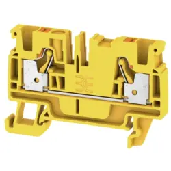 Through terminal block, push-in connection, 0.5-4.0 mm², 2 pole, 32 A, 8 kV, yellow, 2051250000