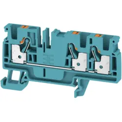 Through terminal block, push-in connection, 0.5-4.0 mm², 3 pole, 32 A, 8 kV, blue, 2051280000