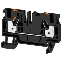 Through terminal block, push-in connection, 0.5-4.0 mm², 2 pole, 32 A, 8 kV, black, 2051310000