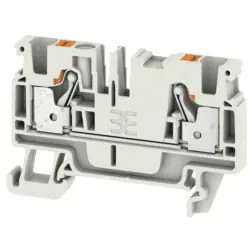 Through terminal block, push-in connection, 0.5-4.0 mm², 2 pole, 32 A, 8 kV, light gray, 2051330000