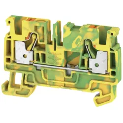 Protective conductor terminal, push-in connection, 0.5-4.0 mm², 2 pole, 32 A, 8 kV, yellow/green, 2051360000