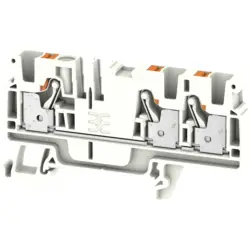 Through terminal block, push-in connection, 0.5-4.0 mm², 3 pole, 32 A, 8 kV, white, 2051370000
