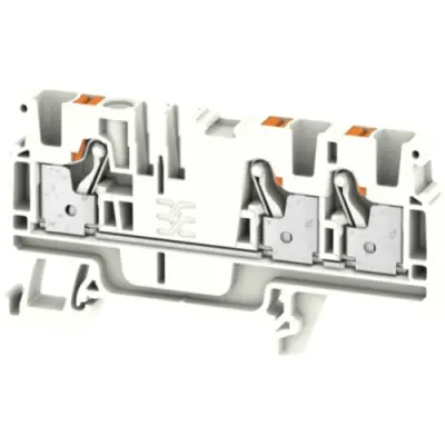 Through terminal block, push-in connection, 0.5-4.0 mm², 3 pole, 32 A, 8 kV, white, 2051370000 - 1
