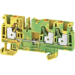 Protective conductor terminal, push-in connection, 0.5-4.0 mm², 3 pole, 8 kV, yellow/green, 2051410000