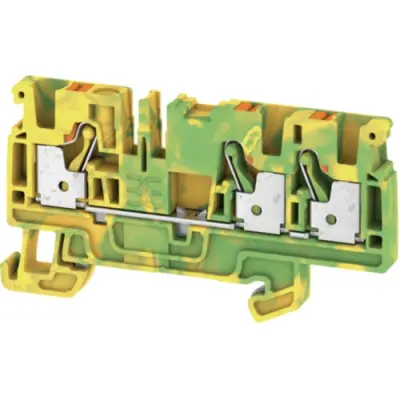 Protective conductor terminal, push-in connection, 0.5-4.0 mm², 3 pole, 8 kV, yellow/green, 2051410000 - 1