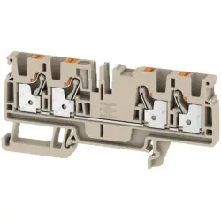 Through terminal block, push-in connection, 0.5-4.0 mm², 4 pole, 32 A, 8 kV, dark beige, 2051500000