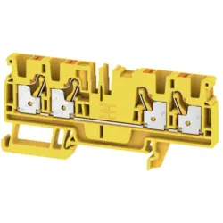 Through terminal block, push-in connection, 0.5-4.0 mm², 4 pole, 32 A, 8 kV, yellow, 2051550000