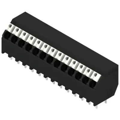 PCB terminal, 13 pole, pitch 3.81 mm, AWG 28-14, 12 A, spring-clamp connection, black, 2087710000 - 1