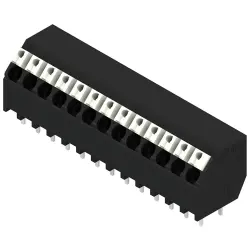 PCB terminal, 13 pole, pitch 3.81 mm, AWG 28-14, 12 A, spring-clamp connection, black, 2087710000