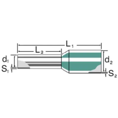 Insulated wire end ferrule, 0.75 mm², 16 mm/10 mm long, DIN 46228-4, gray, 2091010000 - 1