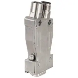 Adapter, D-Sub plug, 9 pole to M12 B coded, pin+socket, pins 2 and 4 assigned, 180°, 2119770000