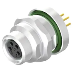 Panel socket, M8, 8 pole, solder connection, straight, 2421650000