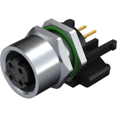 Panel socket, M12, 8 pole, solder connection, straight, 2421850000 - 1