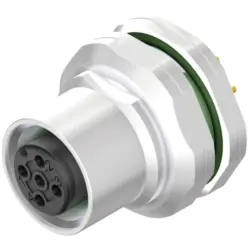 Panel socket, M12, 4 pole, solder connection, straight, 2421920000