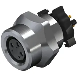 Panel socket, M8, 3 pole, solder connection, straight, 2422800000