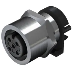 Panel socket, M12, 4 pole, solder connection, straight, 2422940000