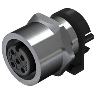 Panel socket, M12, 4 pole, solder connection, straight, 2422940000 - 1