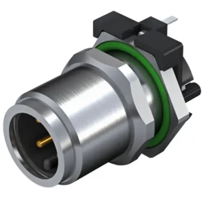 Plug, M12, 4 pole, solder connection, straight, 2423330000 - 1