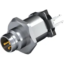 Plug, M8, 3 pole, solder connection, straight, 2423460000