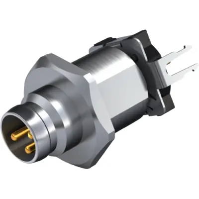 Plug, M8, 3 pole, solder connection, straight, 2423460000 - 1