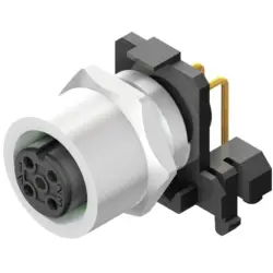 Panel socket, M12, 4 pole, solder connection, angled, 2423540000