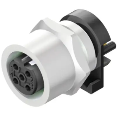 Panel socket, M12, 4 pole, solder connection, straight, 2424020000 - 1