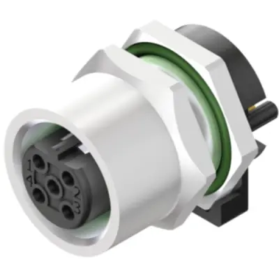 Panel socket, M12, 4 pole, solder connection, straight, 2424050000 - 1