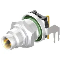 Plug, M8, 3 pole, solder connection, angled, 2424300000