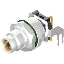 Plug, M8, 3 pole, solder connection, angled, 2424330000