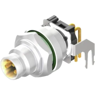 Plug, M8, 4 pole, solder connection, angled, 2424450000 - 1