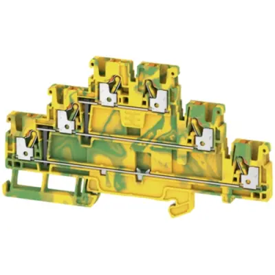 Multi level terminal block, push-in connection, 0.5-2.5 mm², 24 A, 8 kV, yellow/green, 2428550000 - 1